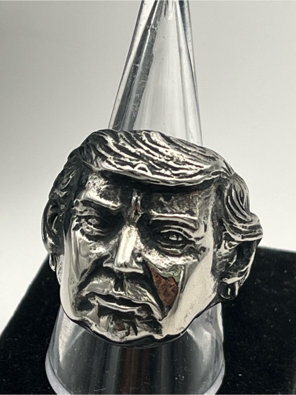Polished Stainless Steel Sculpted Face of President Trump